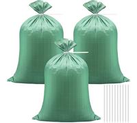 Ceboic 20 pz Sacco di sabbia resistente, 50 x 80 cm sacchetto tessuti Builder Sacchetti per la spazzatura con cravatte