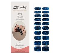 Ceboic 20PCS Strisce per Smalto Gel per Unghie, Magia Nero Blu Unghie Gel Adesive UV, Pellicola per Unghie Autoadesiva, Full Wraps Nail Art Strisce French Manicure per Donne Ragazze