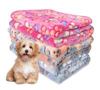 Ceboic 3 Pezzi Coperta per Animali Domestici, Morbida Coperta Cane Gatto Lavabile Caldo Sonno Tappetino da Letto con Stampa di Zampe, Coperta in Pile Confortevoli per Gatti Cani Piccolo Medio e Grande