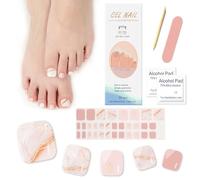 Ceboic 32 Pezzi Smalto Adesivo per Unghie, Gel Semi Indurito, Full Cover Nail Stickers per Donne - Rosa Francese