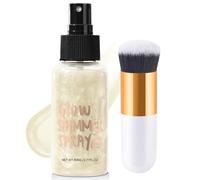 Ceboic Body Shimmer, Spray Glitter Corpo Viso, Olio Corpo Scintillante, Lunga Durata Brillantini Evidenziatore Liquido, Glitter Per Il Corpo per Viso Spalle Clavicole Braccia Capelli (Bianco Perla)