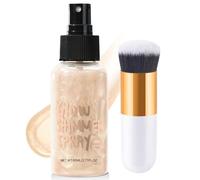 Ceboic Body Shimmer, Spray Glitter Corpo Viso, Olio Corpo Scintillante, Lunga Durata Brillantini Evidenziatore Liquido, Glitter Per Il Corpo per Viso Spalle Clavicole Braccia Capelli (Oro Champagne)
