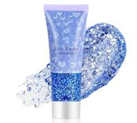 Ceboic Glitter Corpo Gel, 50ml Glitter Gel Viso Sirena Paillettes Chunky Glitter Gel Liquido per Viso Unghie Occhi Labbra Capelli, Festival Makeup Glitter per Musica, Feste in Maschera, Halloween