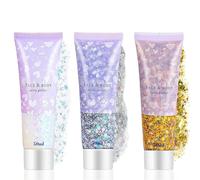 Ceboic Glitter Corpo Gel, Glitter Gel Viso Sirena Paillettes Chunky Glitter Gel Liquido per Viso Unghie Occhi Labbra Capelli, Festival Makeup Glitter per Musica, Feste in Maschera, Halloween, 3 Colori