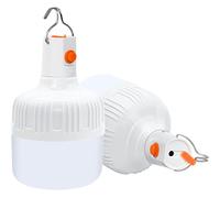 Ceboic Lampada Campeggio, 2 Pezzi LED Lanterna da Campeggio Ricaricabile USB 800 Lumen 2 Modalità di Illuminazione, Luce Portatile Lampadina da Lavoro Impermeabile per Tenda Emergenza Escursionismo