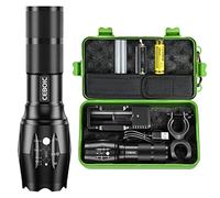 Ceboic Torcia LED Alta Potenza, 2000 Lumens Super Luminoso Tattica Militare Potente Torcia Elettrica, IP65 Impermeabile Zoomable 5 Modes Portatile Professionale Torce con Ricaricabile Batterie