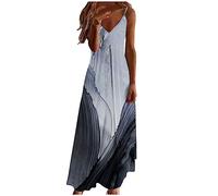 Ceboyel Vestito estivo estivo da donna con spalline sottili floreali abito lungo lungo lungo scollo a V abiti bohémien sexy abiti da spiaggia alla moda 2024, Grigio #23, 3XL