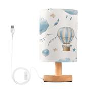 CEBUGI Lampade da tavolo a mongolfiera per soggiorno, comodino, lampade per camera da letto, con porta di ricarica USB, luce notturna tradizionale, 13 x 24,6 cm