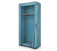 cecaro group Armadio in Tessuto TNT 70x45x150 cm - Guardaroba Salvaspazio con Barra Appendiabiti e Ripiano, Struttura in Metallo, Chiusura con Cerniera - celeste