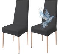 cecaro group Coprisedie con Schienale 6 Pezzi Elasticizzati, Impermeabili, Misura Universale, Coprisedia Soggiorno Cucina Moderna Lavabile Estraibile (nero)