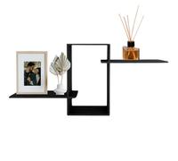 cecaro group - Mensola da Parete Rettangolare con Due Ripiani - 68x30x9 cm (Nera)