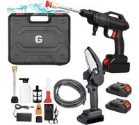 Cecaro Group - Set Mini Motosega a Batteria 4” + Idropulitrice 48V Max 90 Bar - Valigetta e Doppia Batteria Incluse