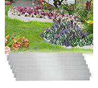 Cecaylie Bordatura per prato, in metallo, zincata, per aiuole, colore argento (lunghezza 30 m, altezza 15 cm)