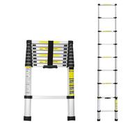 Cecaylie Scala telescopica da 2,6 m, scala in alluminio allungabile con piedini antiscivolo, scala multiuso per soffitta, scaletta portatile, portata 150 kg