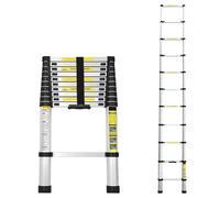 Cecaylie Scala telescopica da 3,2 m, scala in alluminio allungabile con piedini antiscivolo, scala multiuso per soffitta, scaletta portatile, portata 150 kg