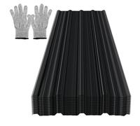 Cecaylie Set di 12 lamiere trapezoidali antracite per copertura del tetto, piastre in acciaio zincato durevoli con antiruggine, per tettoie e altro, 7 m²