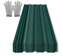 Cecaylie Set di 12 piastre trapezoidali zincate per tetti - Lamiere di acciaio verde resistenti con antiruggine, ideali per tettoie e coperture per tetto, superficie totale 7 m²