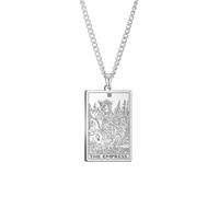 CECE&COLE Collana Vintage di Tarocchi, Collana di Amuleti Magici di Astrologia Divinazione, Accessorio di Gioielli per Donna Uomo Tarocchi, L'Imperatrice, 60 Cm