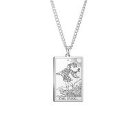 CECE&COLE Collana Vintage di Tarocchi, Collana di Amuleti Magici di Astrologia Divinazione, Accessorio di Gioielli per Donna Uomo Tarocchi, Il Matto, 60 Cm