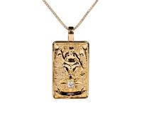 CECE&COLE Collane con Tarocchi, Gioielli Delicati con Tarocchi Gialli Vintage, Collana con Ciondolo con Carte Quadrate di Lusso Semplice E Leggero, Il Diavolo, 35 Cm, 45 Cm