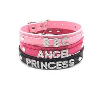 CECE&COLE Collare In Pelle Punk Collana Con Nome Personalizzato Fai-Da-Te Lettera Personalizzata Girocollo Regina Per Donne Uomini Regali Di Gioielli Cosplay Sexy, Nero, 34 Cm, 45 Cm