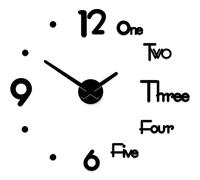 CECE&COLE Orologio da Parete 3D Fai-da-Te Senza Cornice - Grande Adesivo da Parete Silenzioso con Numeri Inglesi Horloge per Soggiorno Camera da Letto, Orologio da Parete Gigante Digitale Nero