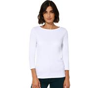 Cecil 317389 Basic Boatneck, T-Shirt Donna, Bianco, XS