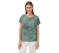 Cecil 3227496 Ausbrenner Wording Shirt, Ink Green, XL Donna