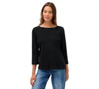 Cecil 3227522 T-Shirt a Costine Basic, Nero, S Donna