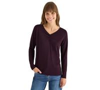 Cecil 3228484 Maglietta Basic con Arricciatura, Eggplant Red, XL Donna