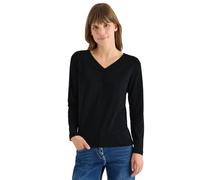 Cecil 3228484 Maglietta Basic con Arricciatura, Nero, S Donna
