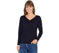 Cecil 3228484 Maglietta Basic con Arricciatura, Urban Dark Blue, XL Donna