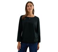 Cecil 3411876 Blusa Tinta Unita, Ink Green, XS Donna
