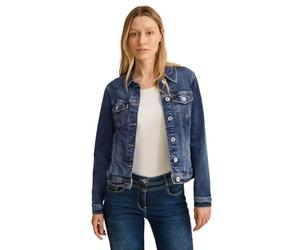 Cecil B212453 Giacca di Jeans, Mid Blue Wash, S Donna
