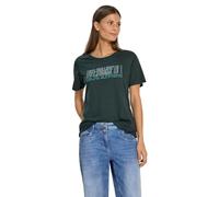 Cecil B321915 T Shirt con Scritta, Verde Fuoco, M Donna