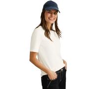 Cecil B322914 Maglietta a Coste di Base, Vanilla White, XS Donna