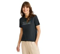 Cecil B322930 Maglietta con Wording, Ardesia Kaki, S Donna