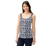 Cecil B323073 Top con Dettagli smok, Universal Blue, XXL Donna