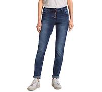 Cecil B376600 Jeans Larghi, Mid Blue Wash, 34W x 30L Donna