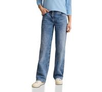 Cecil B378809 Jeans a Gamba Larga Glitterati, Light Blue Used Wash, 32W x 30L Donna