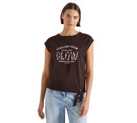 Cecil Dropped Shoulder Shirt con Dettaglio Nodo Brown Cacao S