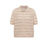 Cecil Cardigan a Maniche Corte con Colletto Polo Grigio Beige XS