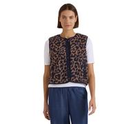 Cecil Gilet da donna 2200679 Teddy con dettagli in softshell e motivo leopardato, Moka cremosa, L