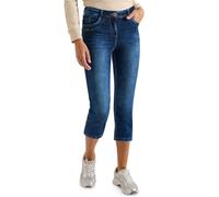 Cecil Jeans a 3/4 Slim Leg Mid Blue Used Wash 36
