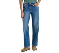 Cecil Jeans a Vita Alta a Gamba Larga, vestibilità Larga, Blu Medio, 33