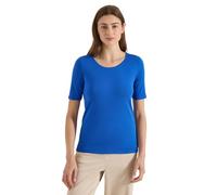 Cecil Maglietta Basic con Scollo Rotondo, Tinta Unita, Blu Surf M