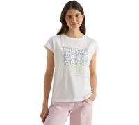Cecil Maglietta con Scollo a Barca e Stampa Frontale Vanilla White XL