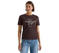 Cecil Maglietta con Scollo a Barca, Wording Artwork Brown Cacao L