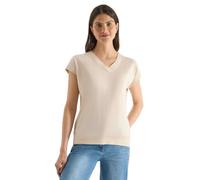 Cecil Maglietta con Scollo a V, Tinta Unita, Colore Perla, Beige, XXL