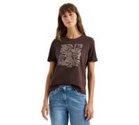 Cecil Maglietta con Stampa Frontale Macchiato Marrone XS